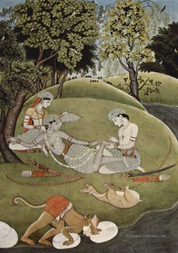 Ram et Sita Kangra Peinture 1780 de Inde Peinture à l'huile